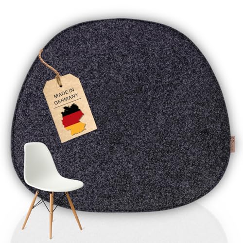 kontor28® - Designer Sitzkissen Filz handgefertigt Made IN Germany | Sitzkissen Stuhl 36 x 40cm aus rPET-Filz weiche und robuste Polsterung | Sitzauflage Stuhl für In- und Outdoor | anthrazit 1er-Set von kontor28