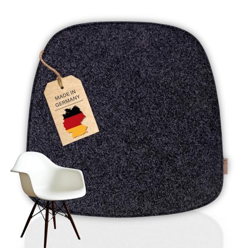 kontor28® - Designer Sitzkissen Filz handgefertigt Made IN Germany | Sitzkissen Stuhl 39 x 39cm aus rPET-Filz weiche und robuste Polsterung | Sitzauflage Stuhl für In- und Outdoor | anthrazit 2er-Set von kontor28