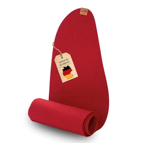 kontor28® - Premium Tischläufer Filz 100% Made IN Germany aus Upcycling-PET Filz | Tischläufer in 100x30 cm waschbar, Kratz- und hitzebeständig | Farbe Rot von kontor28