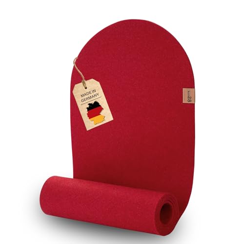 kontor28® - Premium Tischläufer Filz 100% Made IN Germany aus Upcycling-PET Filz | Tischläufer in 150x30 cm waschbar, Kratz- und hitzebeständig (Kirschrot, 100 x 30 cm) von kontor28