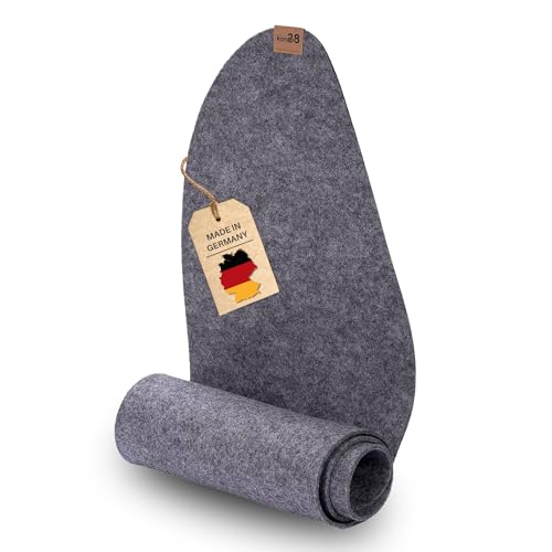 kontor28® - Premium Tischläufer Filz 100% Made IN Germany aus Upcycling-PET Filz | Tischläufer in 150x30 cm waschbar, Kratz- und hitzebeständig | Farbe Grau von kontor28