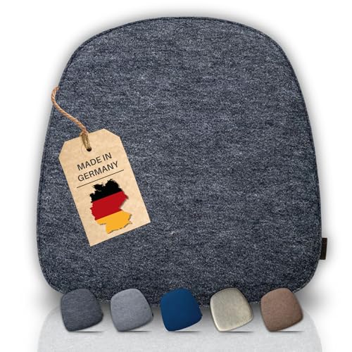 kontor28® - Sitzkissen Filz handgefertigt Made IN Germany | Sitzkissen Stuhl 39x40 cm aus rPET-Filz extra weiche und robuste Polsterung | Sitzauflage Stuhl für In- und Outdoor | anthrazit 2er-Set von kontor28