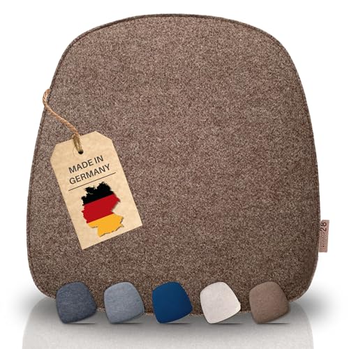 kontor28® - Sitzkissen Filz handgefertigt Made IN Germany | Sitzkissen Stuhl 39x40 cm aus rPET-Filz extra weiche und robuste Polsterung | Sitzauflage Stuhl für In- und Outdoor | naturmeliert 10er-Set von kontor28