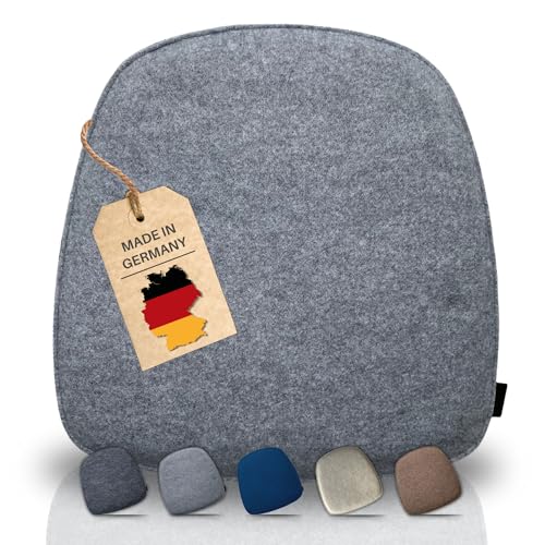 kontor28® - Sitzkissen Filz handgefertigt Made IN Germany | Sitzkissen Stuhl 39x40 cm aus rPET-Filz extra weiche und robuste Polsterung | Sitzauflage Stuhl für In- und Outdoor | urbangrau 2er-Set von kontor28