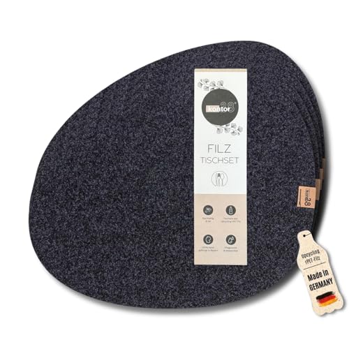 kontor28 - Design Tischsets Fjord aus Upcycling rPET Filz, 100% Made in Germany, Platzsets abwaschbar + schmutz -und wasserabweisend, Tischuntersetzer Filzmatte, Glasuntersetzer, anthrazit 4er Set kontor28 - Design Tischsets Fjord aus Upcycling rPET Filz, 100% Made in Germany, Platzsets abwaschbar + schmutz -und wasserabweisend, Tischuntersetzer Filzmatte, Glasuntersetzer, anthrazit 4er Set von kontor28