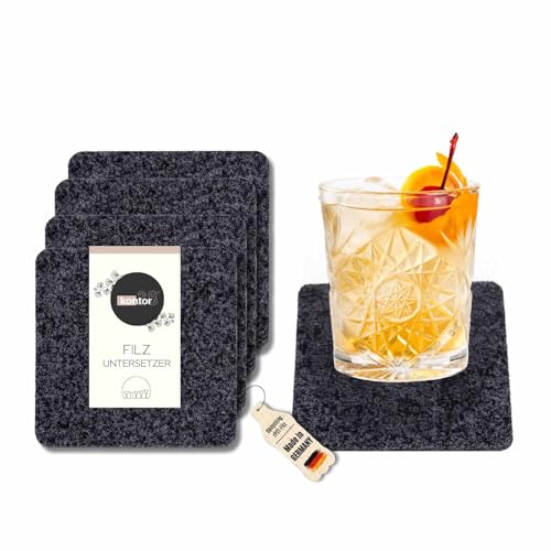 kontor28 - Filzuntersetzer, Design Glasuntersetzer aus Upcycling rPET Filz, 100% Made in Germany, Schmutz -und wasserabweisend, für Getränke, Bar, Tassen, Glas, anthrazit 12er Set kontor28 - Filzuntersetzer, Design Glasuntersetzer aus Upcycling rPET Filz, 100% Made in Germany, Schmutz -und wasserabweisend, für Getränke, Bar, Tassen, Glas, anthrazit 12er Set von kontor28