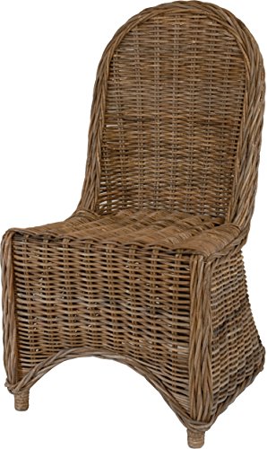 korb.outlet Eleganter Esszimmer-Stuhl, Grau aus Rattan von korb.outlet