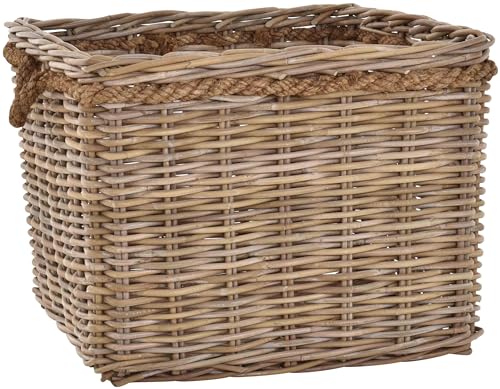 korb.outlet Großer Pflanzkorb/Holzkorb quadratisch aus grauem Natur Rattan 60x60cm mit Seilrand/geflochtener Übertopf aus Rattan/Größe XXL auch als Holzkorb einsetzbar DE korb.outlet Großer Pflanzkorb/Holzkorb quadratisch aus grauem Natur Rattan 60x60cm mit Seilrand/geflochtener Übertopf aus Rattan/Größe XXL auch als Holzkorb einsetzbar DE von korb.outlet