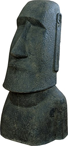 korb.outlet Moai Kopf Steinguss/Osterinseln Statue Figur für Haus und Garten/Gartenskulpturen Stein Guss/Figuren 100 cm von Korb-Outlet