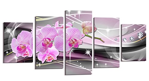 kostenfreier-Bilderversand-in-Deutschland 200 x 100 cm Bild auf Leinwand Orchidee rosa 6340-VKF deutsche Marke und Lager - fertig gerahmt, Exklusive Markenware von Visario von kostenfreier-Bilderversand-in-Deutschland