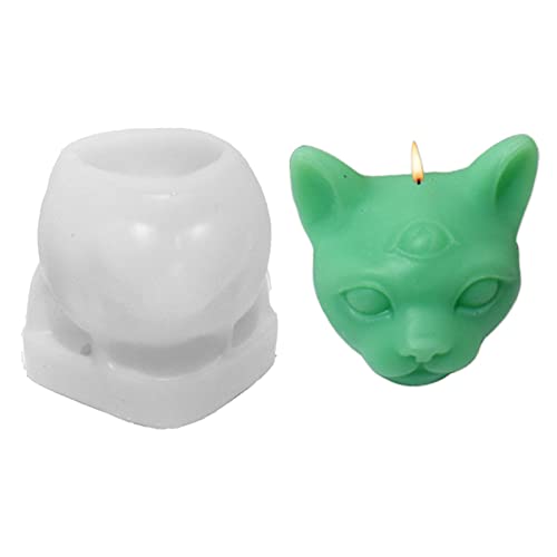 Katzenformen, Silikon, 3D-Katzenkopf-Formen | 3D-Katzen-Kerzenform, handgefertigte Schokoladen-Süßigkeiten-Form für Zuhause, Wohnzimmer, Schlafzimmer, Halloween-Dekorationen von kot-au