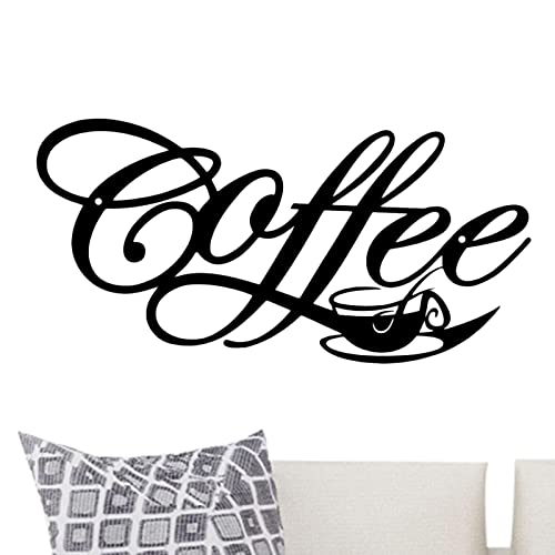Schwarzer Draht-Kaffeeschild für die Wand | Metall-Wandschild zum Aufhängen – Vintage-Kaffee-Wanddekoration für Küche, Wohnzimmer, Café, Lounge, Esszimmer, Bauernhaus, Küche, Dekor Kot-au von kot-au