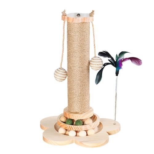 4-in-1 Katzenkratzspielzeug | Kratzbaum mit Ballbahn, Feder, Sisalsäule und Feder an Federung | 40 cm hoher Sisal-Kratzpfosten | Mehrzweck-Katzenspielzeug für Neugier und Aktivität 4-in-1 Katzenkratzspielzeug | Kratzbaum mit Ballbahn, Feder, Sisalsäule und Feder an Federung | 40 cm hoher Sisal-Kratzpfosten | Mehrzweck-Katzenspielzeug für Neugier und Aktivität von kotkito
