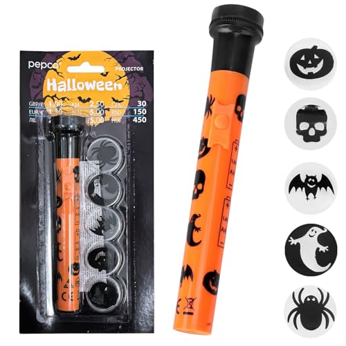 kotwoel Halloween-Projektions-Taschenlampe, Halloween-Projektor-Lampe, Kürbis-Muster, Spukhaus, Horror-Requisiten (Orange) von kotwoel