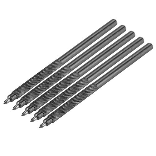 Scribe Pen Tool, 5Pcs Pocket Wolframcarbid-Anreißspitze Scriber Pen Carve Graviermeister Anreißnadel Werkzeug für Markierungen auf Keramik- / Metall- / Glasplatte zum Schneiden vornehmen von koulate