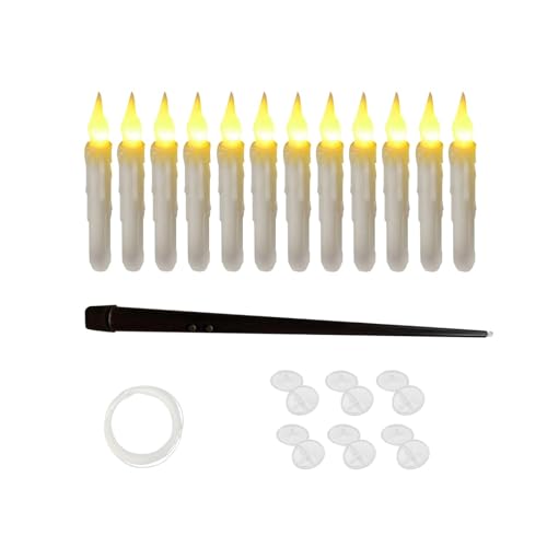 kowaku 12 Stück schwimmende Kerzen, schwimmende flammenlose Fliegende Kerzen, flammenlose LED-Spitzkerzen für Weihnachten, Hochzeit, Tisch, Geburtstagsfeier, Warmweiß kowaku 12 Stück schwimmende Kerzen, schwimmende flammenlose Fliegende Kerzen, flammenlose LED-Spitzkerzen für Weihnachten, Hochzeit, Tisch, Geburtstagsfeier, Warmweiß von kowaku