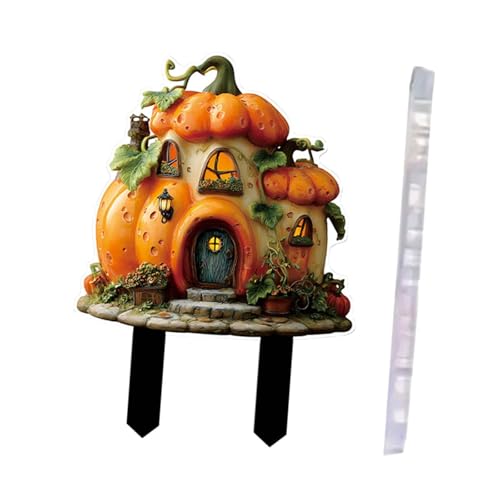 kowaku 2D-Gartenschild mit flachem Kürbispfahl, Acryl-Ornament, Hofschild, Halloween-Dekoration für den Außenbereich, für Gehwege, Innenhöfe, Blumenbeete kowaku 2D-Gartenschild mit flachem Kürbispfahl, Acryl-Ornament, Hofschild, Halloween-Dekoration für den Außenbereich, für Gehwege, Innenhöfe, Blumenbeete von kowaku