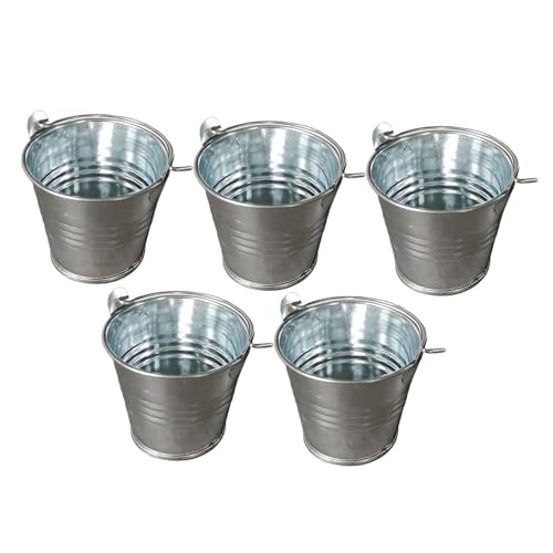kowaku 5X Metall Eimer Dekorative Eimer Tragbare Decor Halter Anlage Töpfe, Silber von kowaku