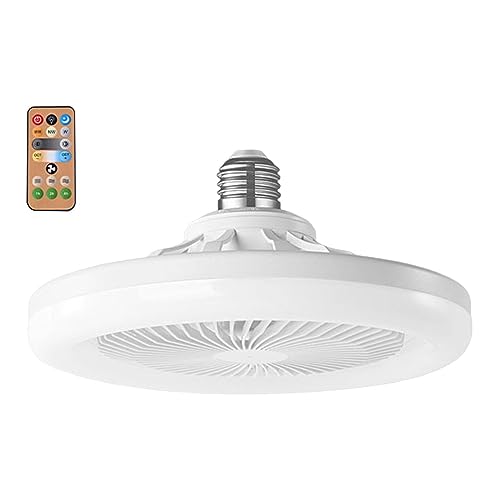 kowaku Deckenventilator-Licht, leiser Ventilator, Lampe, Kronleuchter, Lampenbeleuchtung, dimmbar, Timer, LED-Deckenventilator mit Leuchte für Garage, Weiß von kowaku