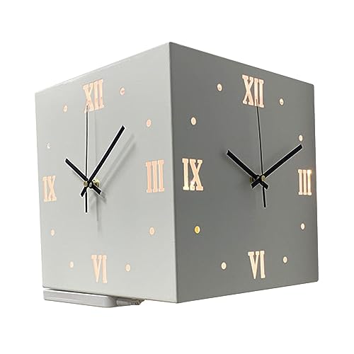 kowaku Doppelseitige Corne-Wanduhr, quadratisch, Vintage, dekorativ, kreativ, für drinnen und draußen, geräuschlose Wanduhr für Schlafzimmer-Dekoration, Weiß kowaku Doppelseitige Corne-Wanduhr, quadratisch, Vintage, dekorativ, kreativ, für drinnen und draußen, geräuschlose Wanduhr für Schlafzimmer-Dekoration, Weiß von kowaku