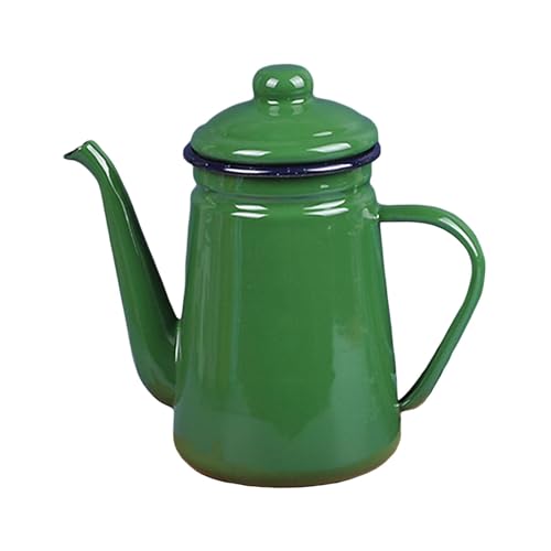 kowaku Emaille-Kaffeekanne, 1,1 l, Kaffeekessel, Herd-Teekanne, Wasserkocher für Zuhause und draußen, Grün von kowaku