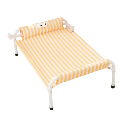 kowaku Erhöhtes Haustierbett Hundebett Katzenbett Haustierliege Welpenbett mit Atmungsaktivem Netzstoff für Kühlung für Den Innenbereich Und Außenbereich, Gelb, M von kowaku