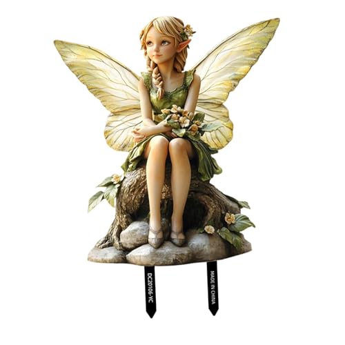 kowaku Fee Gartenstecker Als Gartendekoration Beetstecker Und Elfenfigur Aus Wetterfestem PVC Material für Garten Terrasse Und Blumenbeete, Mehrfarbig, 24.1 X 26.4 cm von kowaku