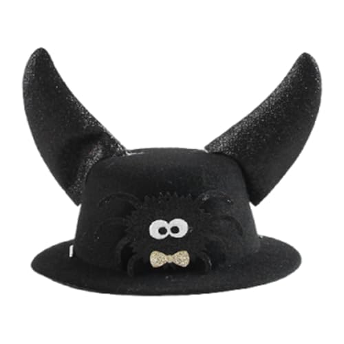 kowaku Halloween-Hut mit Hörnern für Haustiere, Partyzubehör, Bequeme Haustier-Halloween-Kostümkappe für Hunde und Katzen für Rollenspiele auf der Bühne, Schwarze Fliege Spinne kowaku Halloween-Hut mit Hörnern für Haustiere, Partyzubehör, Bequeme Haustier-Halloween-Kostümkappe für Hunde und Katzen für Rollenspiele auf der Bühne, Schwarze Fliege Spinne von kowaku