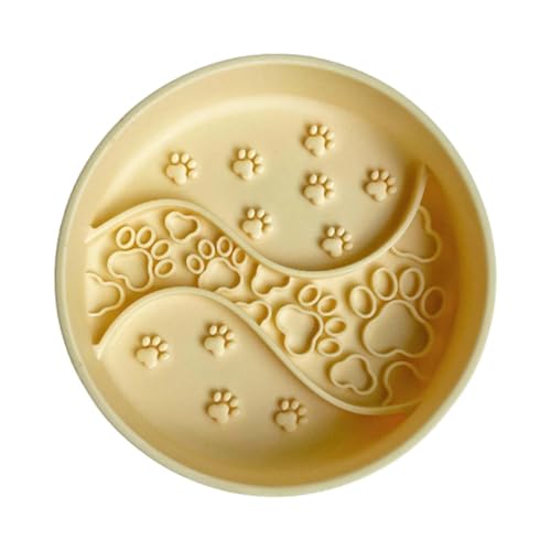 kowaku Haustier Hund Slow Feeder Bowl Lebensmittel Lagerung Container Langsame Fütterung Pad Hund Leckerli Gericht für Hunde, Gelb von kowaku