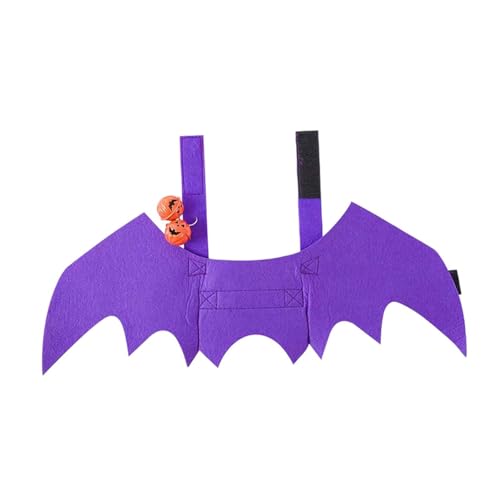 kowaku Haustier-Katzenkostüm mit Fledermausflügeln, Cosplay-Katzenkostüm, Kleidung, Verkleidung, neuartiges Outfit, Halloween-Kostüm mit Kürbisglocke für, Lila kowaku Haustier-Katzenkostüm mit Fledermausflügeln, Cosplay-Katzenkostüm, Kleidung, Verkleidung, neuartiges Outfit, Halloween-Kostüm mit Kürbisglocke für, Lila von kowaku
