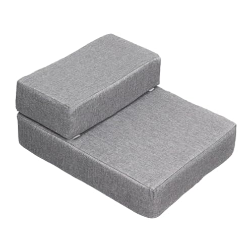 kowaku Hundetreppe, Haustiertreppe mit waschbarem Bezug, Hundetreppe für ältere Hunde, Welpen, kleine Hunde, Dunkelgrau von kowaku