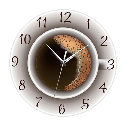 kowaku Kaffee-Wanduhr, große Wanduhr zum Aufhängen, dekorative Uhren für Büro und Schlafzimmer von kowaku