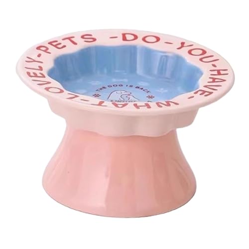 kowaku Katzennapf mit erhöhtem Stand, Futter- und Wassernapf für Tiere, leicht zu reinigen, für den Innenbereich, Rosa von kowaku