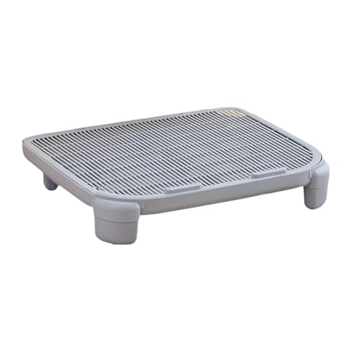kowaku Katzenstreu Rampe Als Doppellagige Streufangmatte Und Katzentoiletten Vorleger Eine Schmutzfangmatte mit Filterfunktion für Kleine Und Ältere Katzen, Grau von kowaku