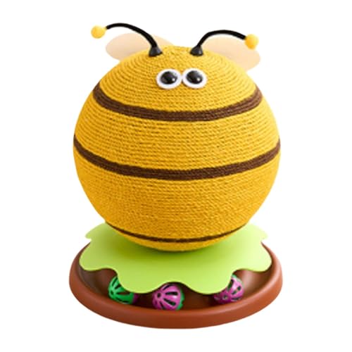 kowaku Kratzbaum für Kätzchen, Katzenkratzbaum, mit Sisal überzogener Kratzbaum, Katzenkratzball für Bewegung, Biene von kowaku