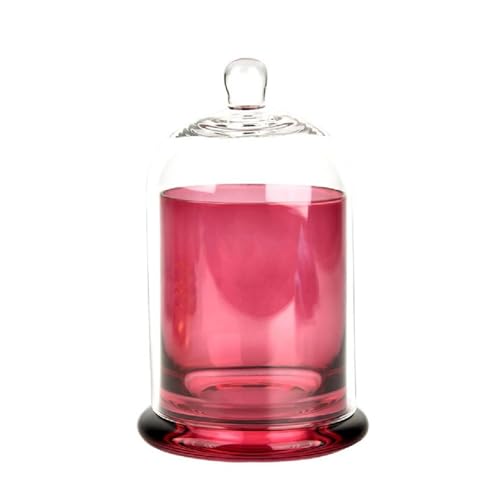 kowaku Kristallklare Glasglocke für Elegante Tischdekoration, Rose Rot von kowaku