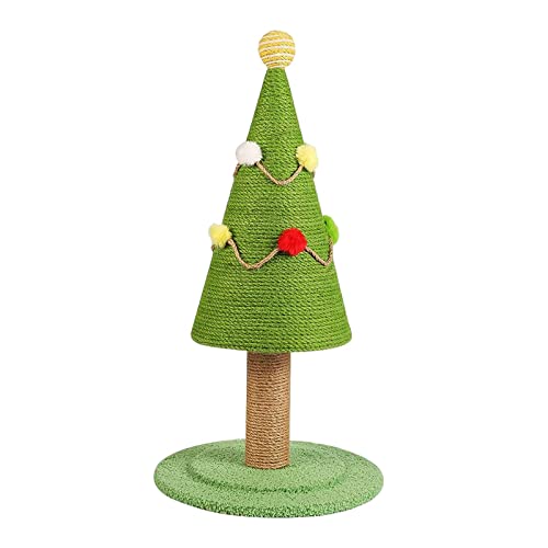 kowaku Lustiger Katzen-Kratzbaum, Ornament, liefert dekoratives Haustier-Spielzeug, Kratzbrett, Weihnachtsbaum für Kätzchen, Garten, Hof, Rasen von kowaku