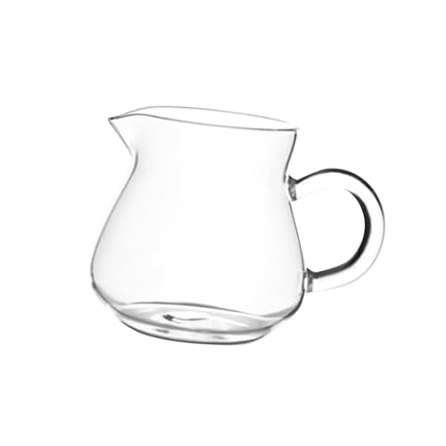 kowaku Mini-Karaffe, Kaffeetasse, Milchkännchen, Krug, Teegeschirr, Trinkgeschirr, Milchkrug, transparenter Milchausgießer, Teetasse für Getränke, Kaffee, 250 ml 7 x 5.5 x 8.3 cm von kowaku
