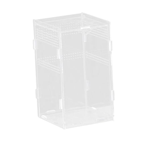 kowaku Reptilienzuchtbox Terrarium Aufzuchtbehälter Tierhabitat Transportbox Aus Acryl mit Belüftungslöchern für Die Aufzucht von Schlangen Und Jungen Barta, 12x12x20cm von kowaku