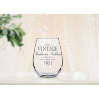 Graviert 70. Geburtstag | Vintage 1951 Stielloses Weinglas Bis Zur Perfektion Gealtert 70 Jahre Alte Geschenkideen Geschenk Für Abiturienten von kppliving