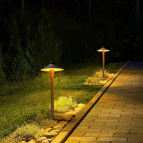 kpslucerna 2Stück LED Wegeleuchten Außen 7W,Aussenleuchte Stehlampe 3000K Warmweiß 40CM IP65 Wasserdichte Gartenleuchten mit Strom AC220V,Schwarz LED Gartenlampe für Garten Terrasse Garage von kpslucerna