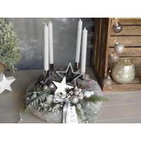 Adventskranz Groß Colours Of Grey Grau Grün Edler Weihnachtskranz, Stabkerzen, Wiederverwendbar Adventskranz Groß Colours Of Grey Grau Grün Edler Weihnachtskranz, Stabkerzen, Wiederverwendbar von kranzundco