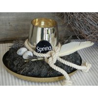 Osterdeko Spring Frühlingsdeko, Tischgesteck, Osterkranz Schale Ostern Gesteck Ei Schwarz Gold Osterdeko Spring Frühlingsdeko, Tischgesteck, Osterkranz Schale Ostern Gesteck Ei Schwarz Gold von kranzundco