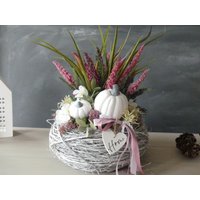Tischgesteck Herbstzauber Herbstgesteck Gesteck Tischdekoration, Deko Herbst, Kürbis Heidekraut Tischgesteck Herbstzauber Herbstgesteck Gesteck Tischdekoration, Deko Herbst, Kürbis Heidekraut von kranzundco