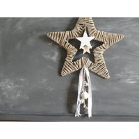 stern Rattanstern Mit Kugeln Türkranz Weihnachtsdekoration Deko Silber Grau Weiß von kranzundco