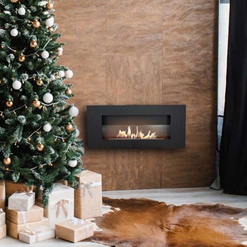 KRATKI Biokamin Delta Flat mit Verglasung | 400 x 900 cm | 0,4 L Behälter | Schwarz | Wandkamin | Ideal für Zuhause, Wohnzimmer oder Schlafzimmer | TÜV geprüft KRATKI Biokamin Delta Flat mit Verglasung | 400 x 900 cm | 0,4 L Behälter | Schwarz | Wandkamin | Ideal für Zuhause, Wohnzimmer oder Schlafzimmer | TÜV geprüft von kratki