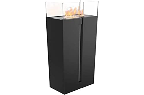 KRATKI Biokamin Romeo | Ethanolkamin 359 x 209 mm | 0,5 L Behälter | Schwarz | freistehender Gartenkamin | Outdoor Feuerstelle | Feuersäule ideal für Zuhause, Restaurant oder Terrasse | TÜV geprüft von kratki
