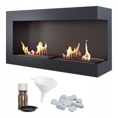 KRATKI Delta 900 Bio Ethanol Eckkamin Links + Kieselsteine + Trichter + Aromatherapie-Set | Wand- oder Nischenmontage l Biocontainer 0,5 l, TÜV | Stahl, Verglasung, 48 x 90 cm, Schwarz KRATKI Delta 900 Bio Ethanol Eckkamin Links + Kieselsteine + Trichter + Aromatherapie-Set | Wand- oder Nischenmontage l Biocontainer 0,5 l, TÜV | Stahl, Verglasung, 48 x 90 cm, Schwarz von kratki