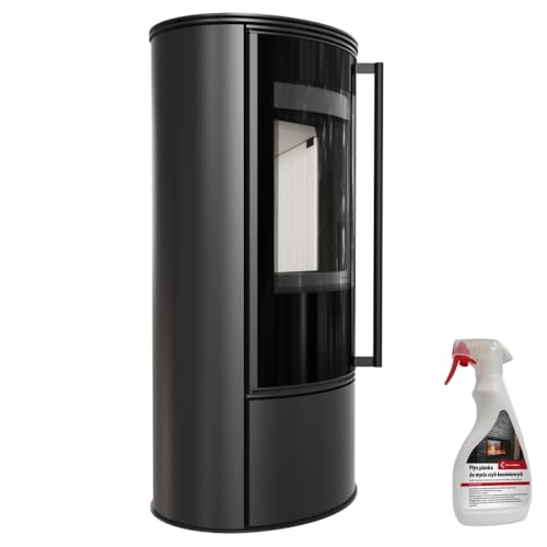 KRATKI Kaminofen aus Stahl ERIK Ø 150 – 5,5 kW – Stahlofen mit Holzfeuerung – rund, Schwarz – erfüllt Ekoprojekt & BImSchV 2 – effizient & modern von kratki