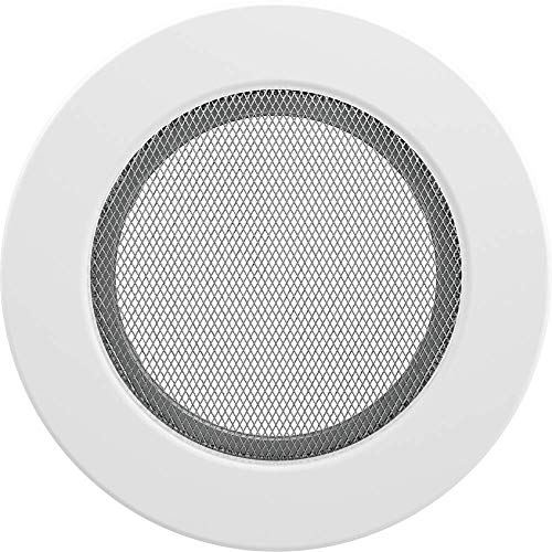 KRATKI Lüftungsgitter | FI 125 mm | Ø 17,3 cm | Weiß | Rundes Warmluftgitter | Abluftgitter für Kamin Belüftung | Für Jede Art von Innenraum von kratki